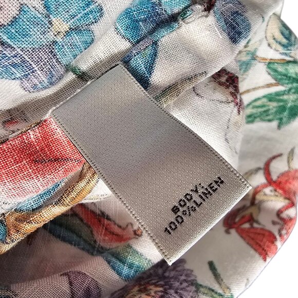 Neiman Marcus Womens 100% Linen Button Front Shirt, Floral, Tropical, Size XL - Picture 8 of 10